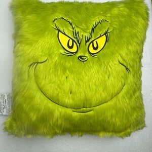 14x14 Green Grinch Furry Pillow